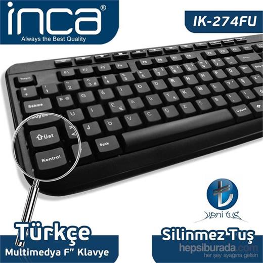 Inka Ik-274Fu Mm Usb Soft Touch Sıyah F Klavye 